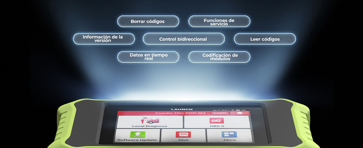 Funciones OBDII completas y diagnóstico avanzado