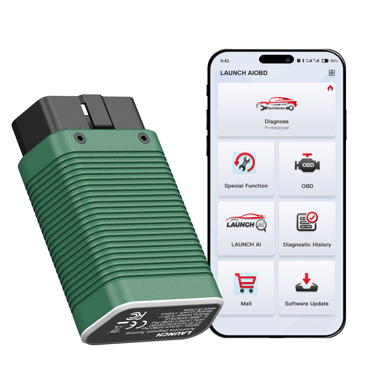 LAUNCH AIOBD Bluetooth OBD2 AI Car Diagnostic Scanner Imagen principal del producto